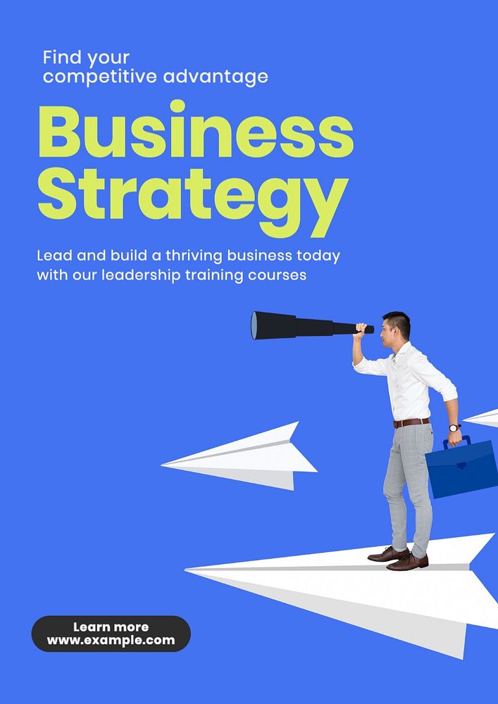 Business strategy poster template, editable text and design