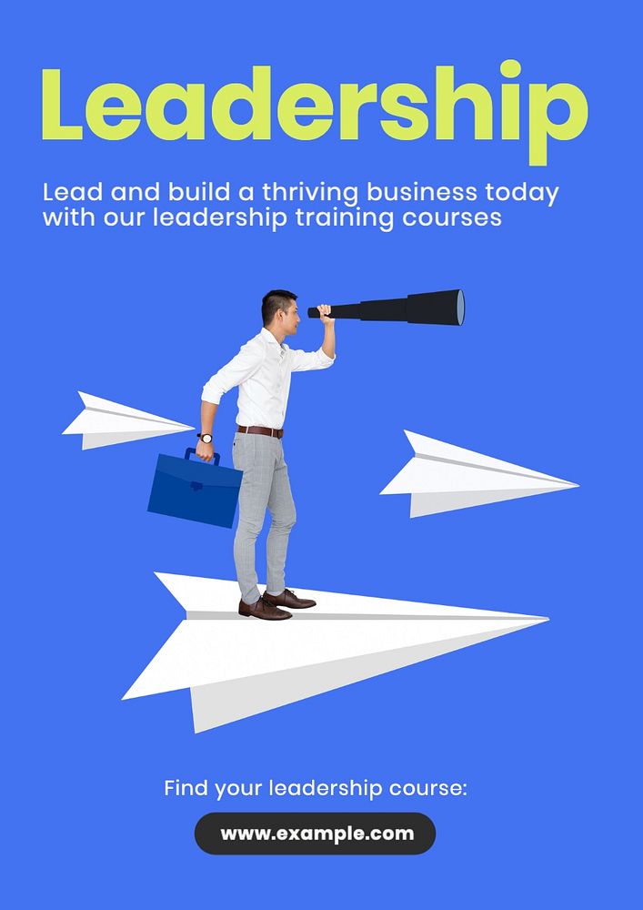 Leadership poster template, editable text and design