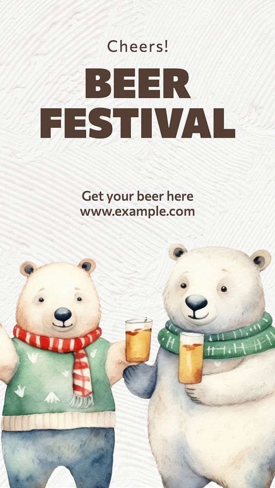 Beer festival Instagram story template, editable text