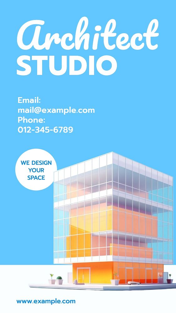 Architect studio Instagram story template, editable text