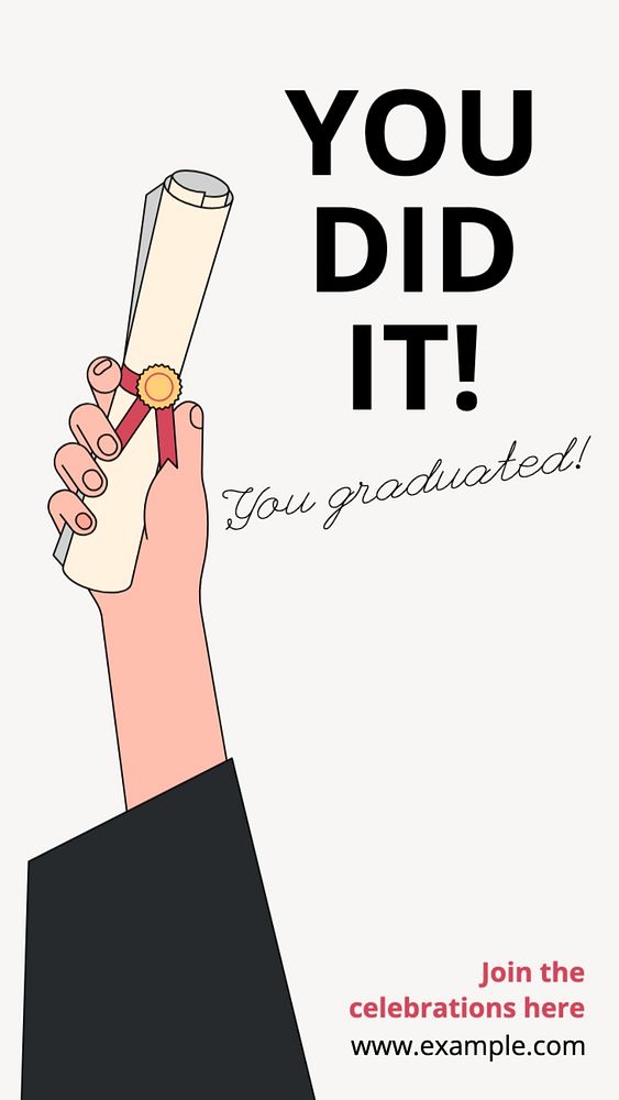 Graduation Instagram post template, editable text