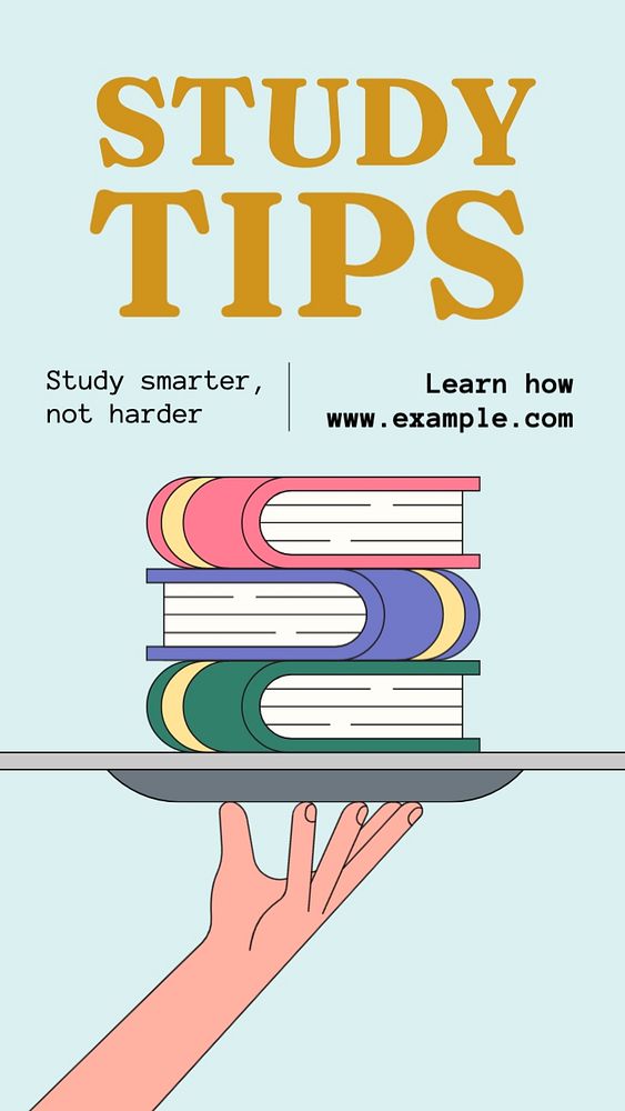 Study tips Instagram post template, editable text