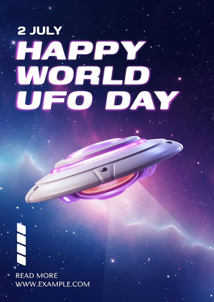 World UFO day poster template, editable text and design