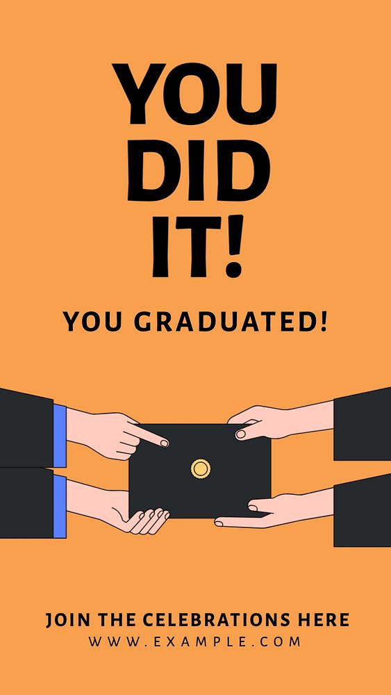 Graduation Instagram post template, editable text