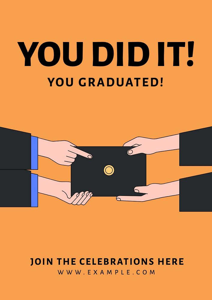 Graduation poster template, editable text and design