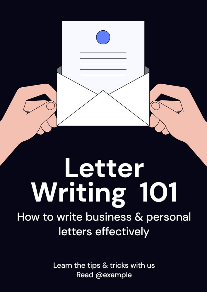 Letter writing poster template, editable text and design