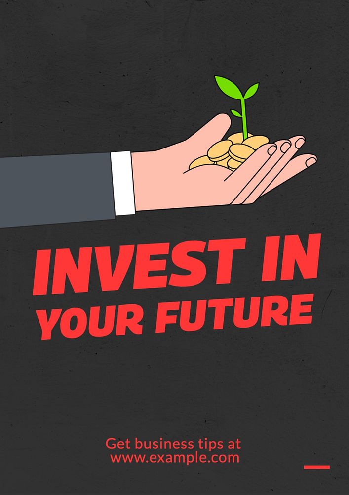 Investment advertisement poster template, editable text and design