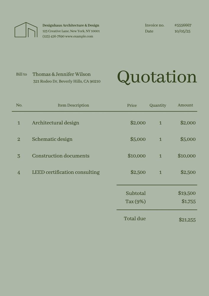 Quotation template, finance & accounting design