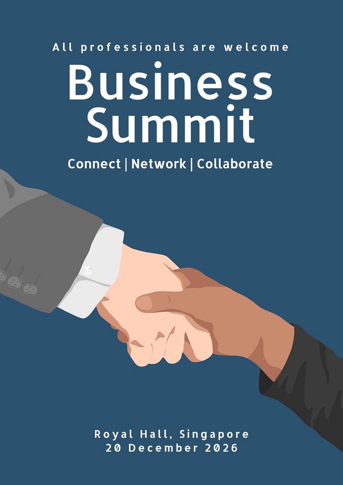 Business summit poster template, editable text and design