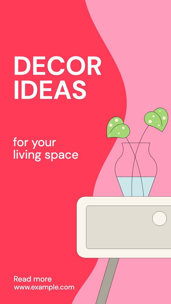 Decor ideas Instagram post template, editable text