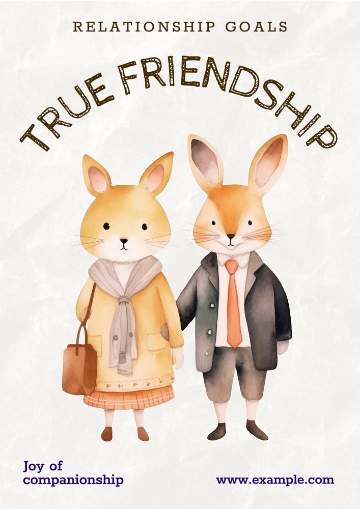 Friendship poster template, editable text and design