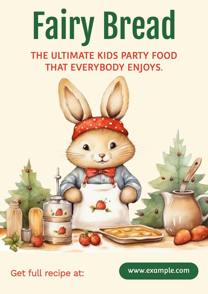 Fairy bread poster template, editable text and design