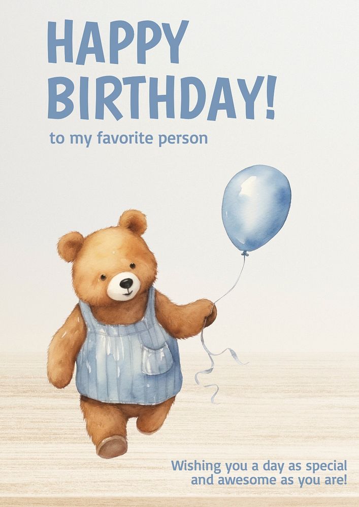 Happy birthday poster template, editable text and design