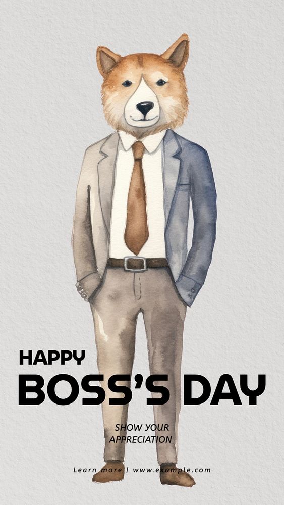 Happy boss's day Instagram story template, editable text