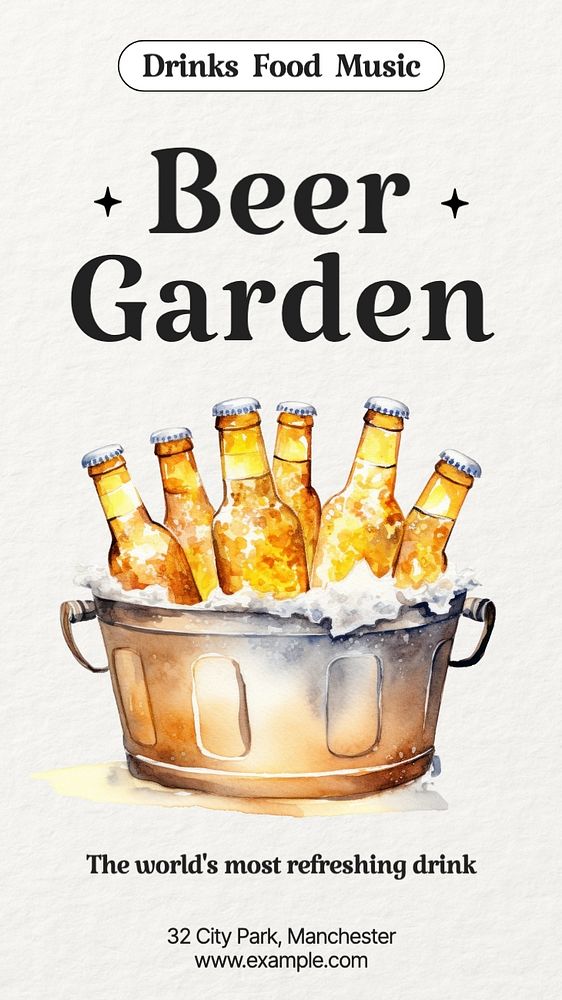 Beer garden Instagram story template, Facebook story