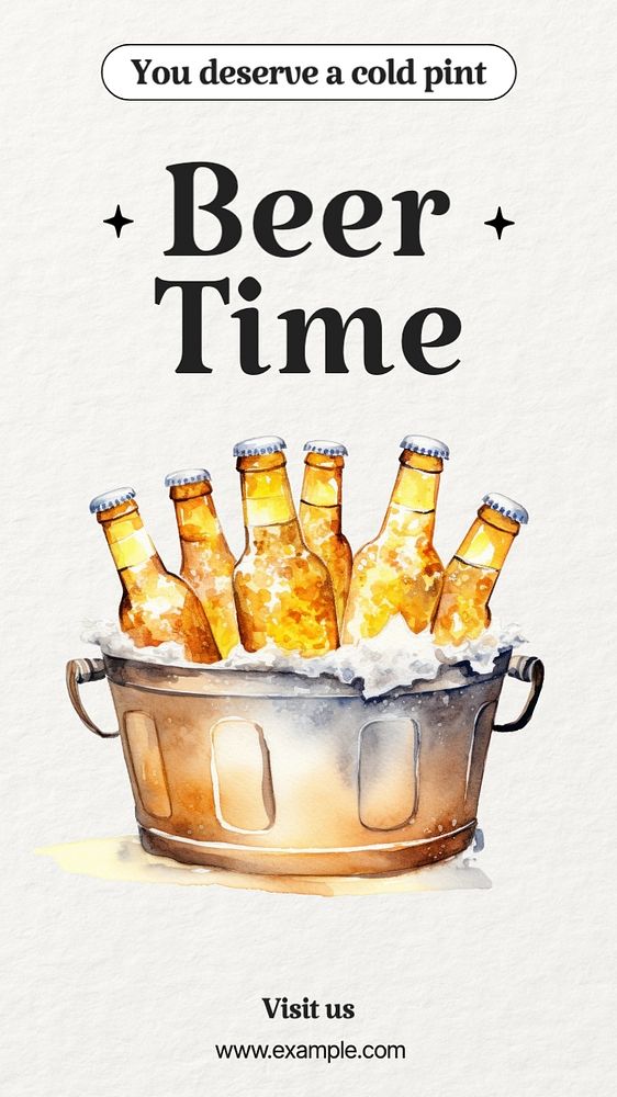 Beer time Instagram story template, Facebook story