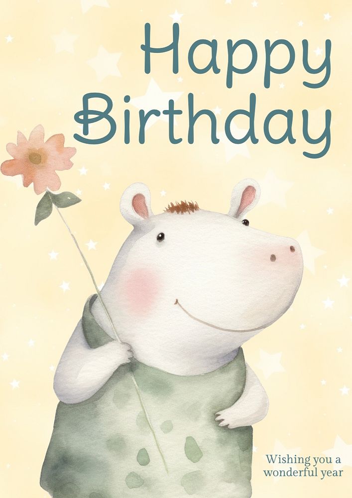 Happy birthday poster template, editable text and design