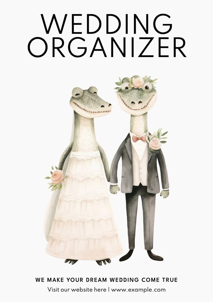 Wedding organizer poster template, editable text and design