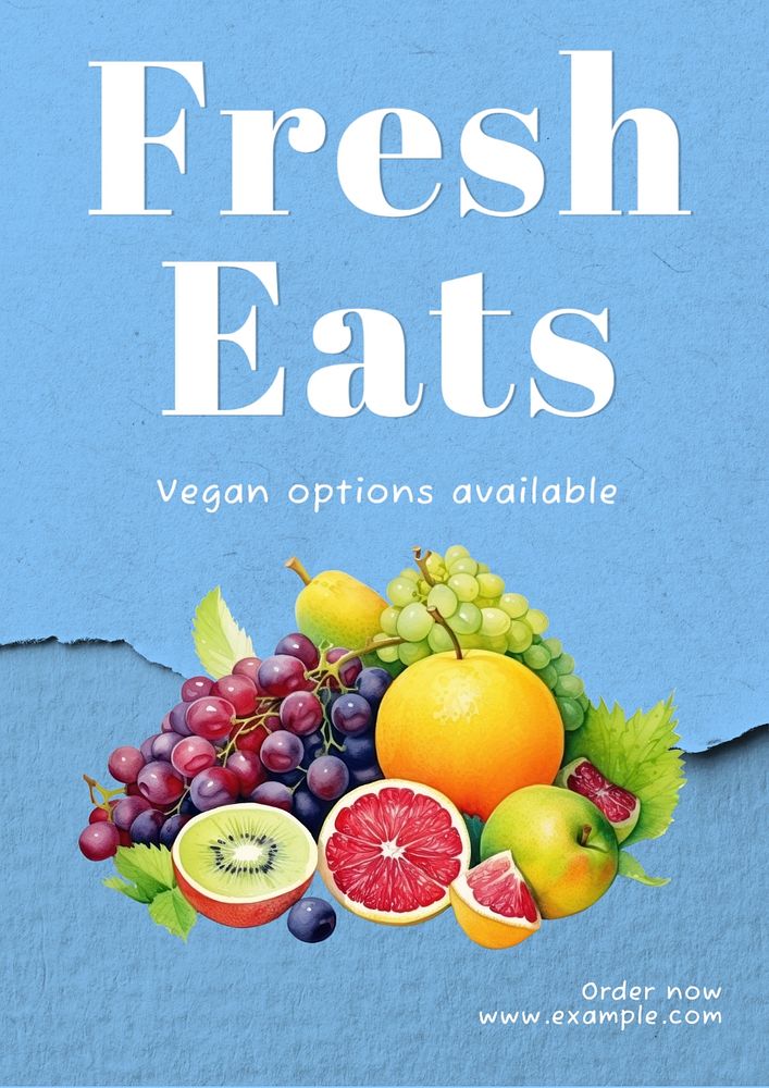 Fresh eats poster template, editable text and design