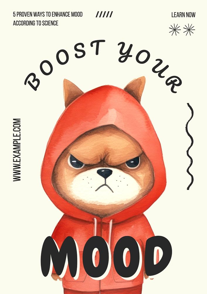 Boost your mood poster template, editable text and design