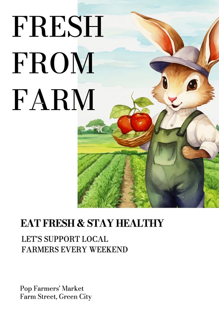 Fresh from farm poster template, editable text and design