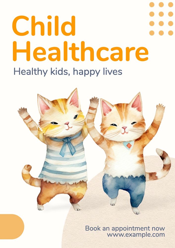 Child healthcare poster template, editable text and design