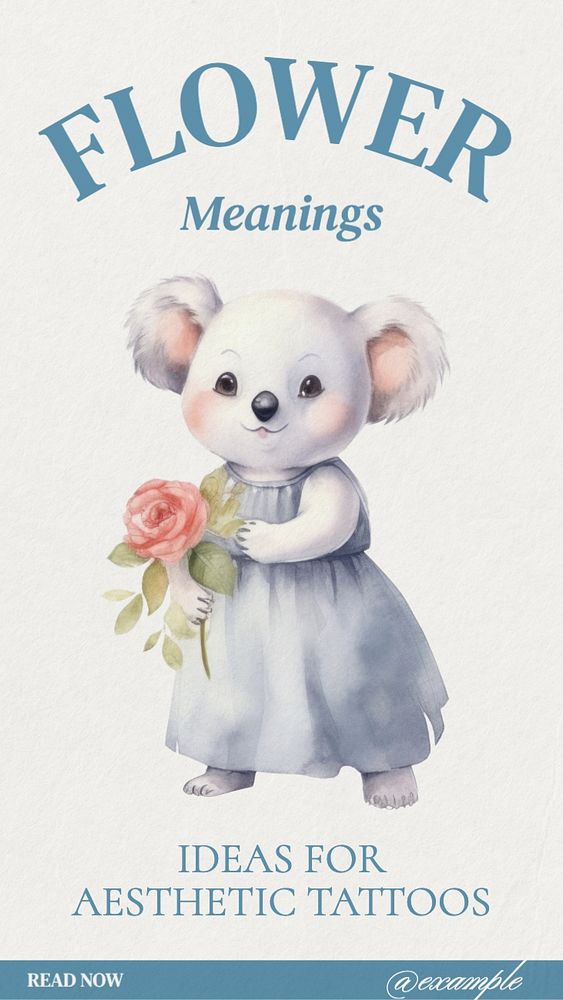 Flower meanings Instagram story template, editable text