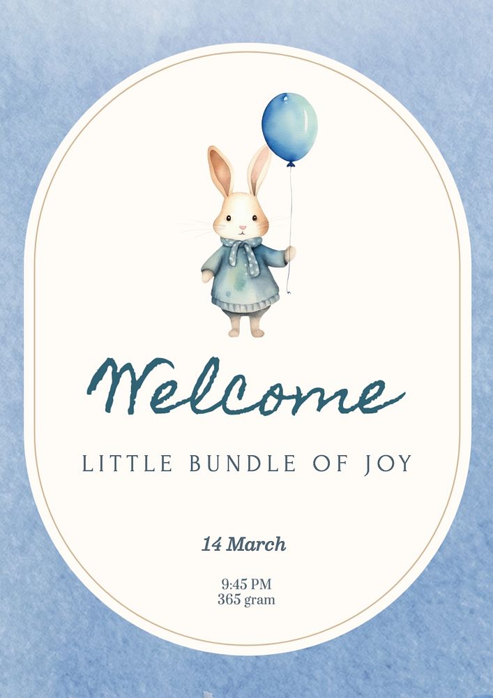 Welcome baby poster template, editable text and design