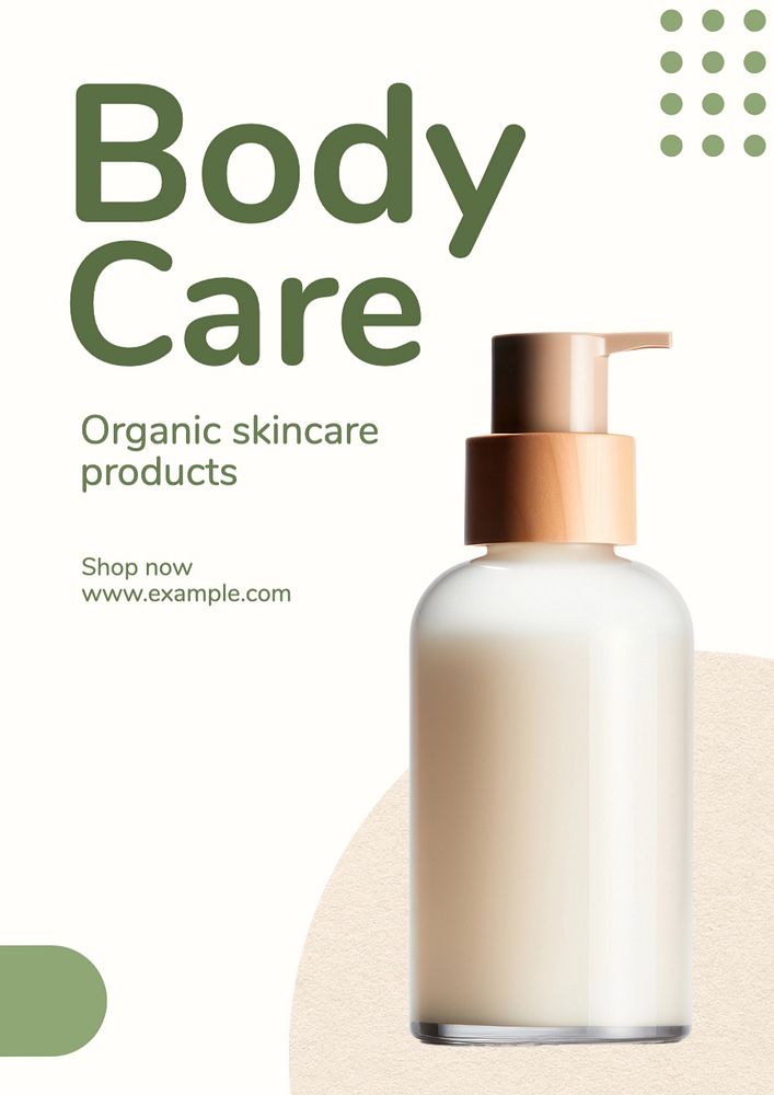 Body care poster template, editable text and design