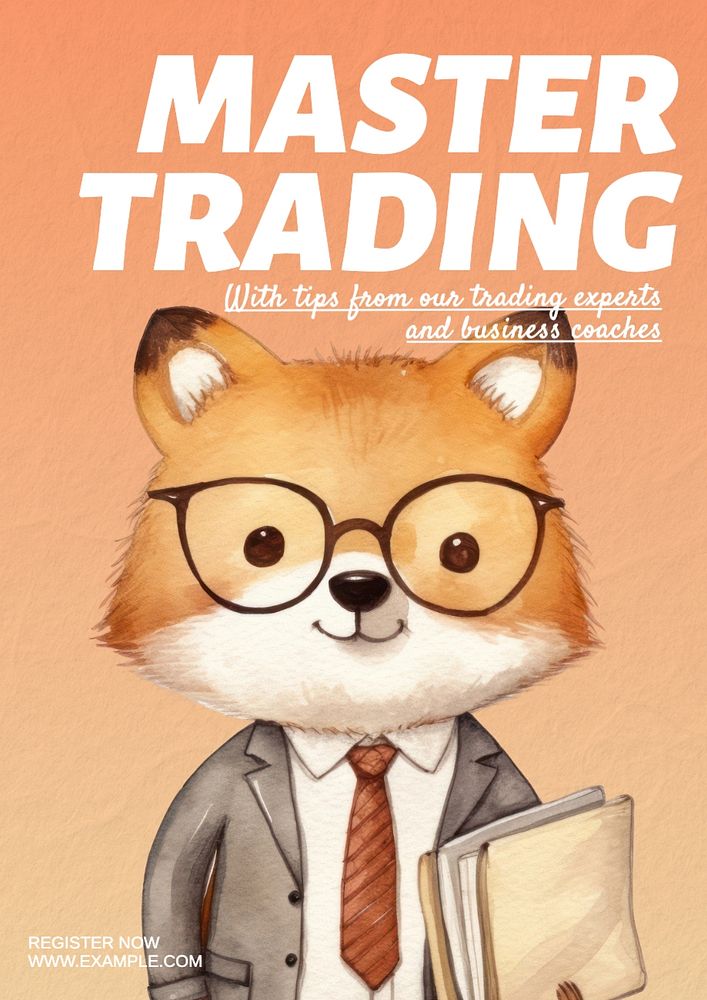 Master trading poster template, editable text and design