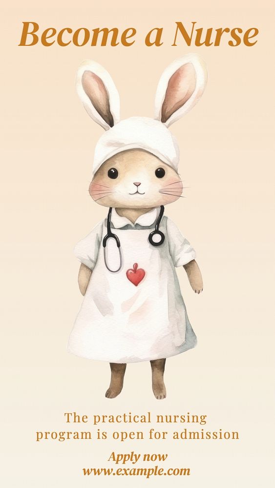 Nursing program Instagram story template, editable text