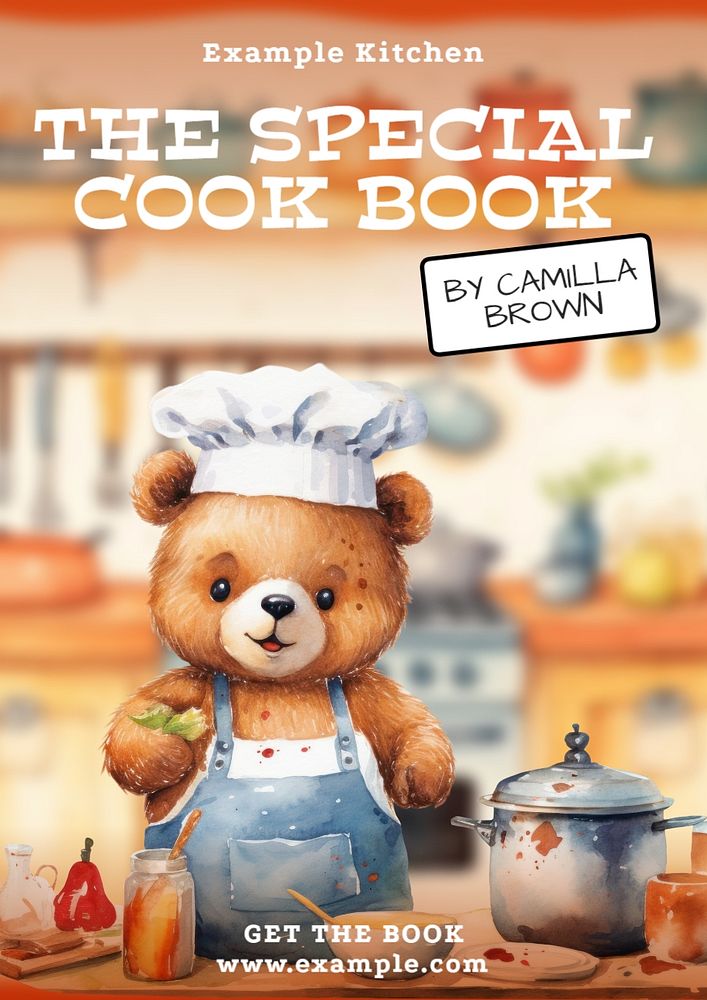 cook book poster template, editable text and design