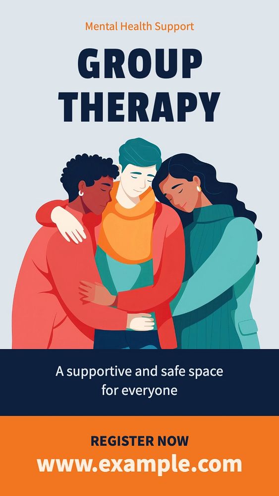 Group therapy Instagram story template, Facebook story