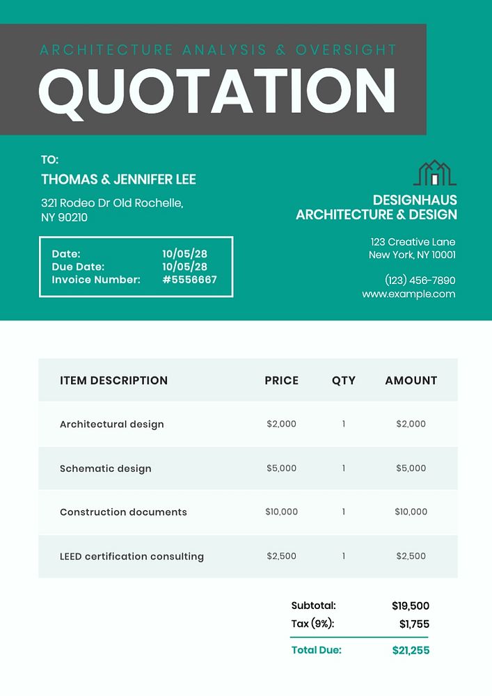 Quotation template, finance & accounting design