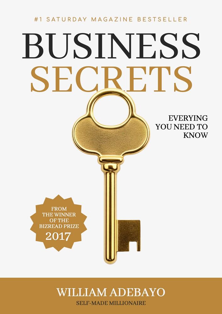 Business book cover template, editable design