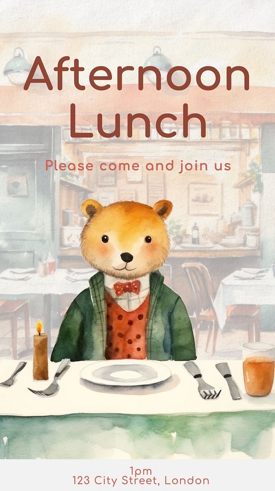 Lunch Instagram story template, Facebook story