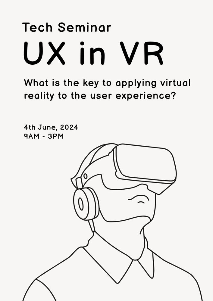 UX in VR poster template