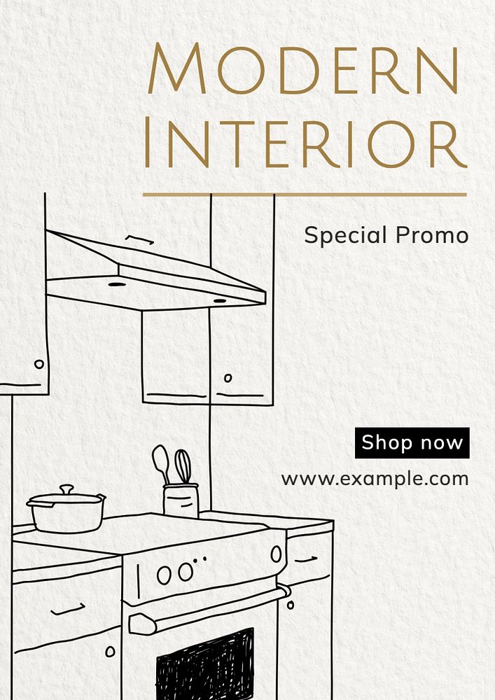 Modern interior poster template