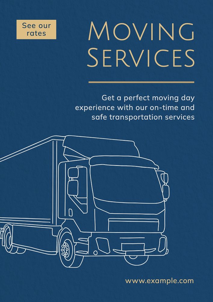 Moving service poster template