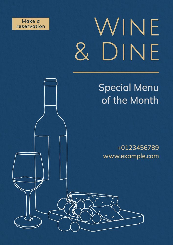 Wine & dine poster template