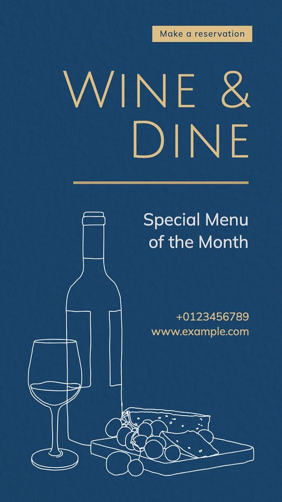 Wine & dine Facebook story template