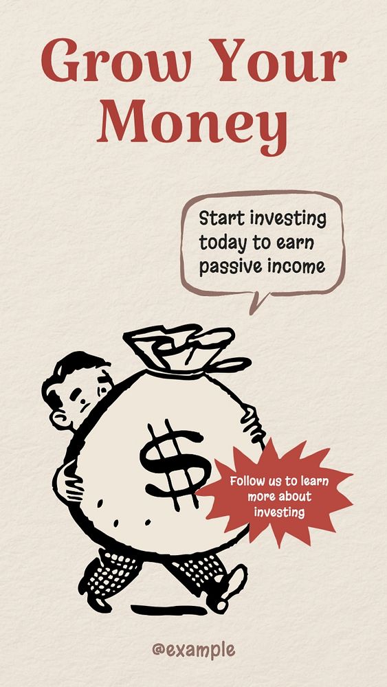 Grow your money Facebook story template