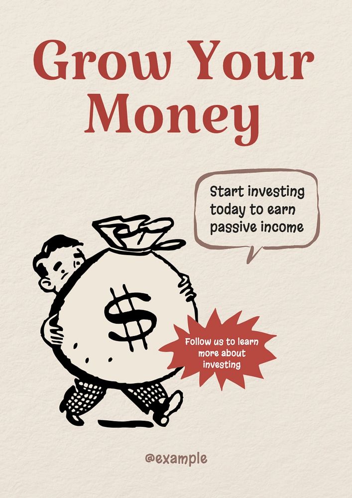 Grow your money poster template