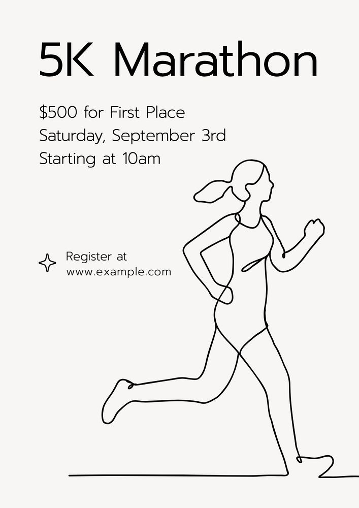 5k marathon poster template