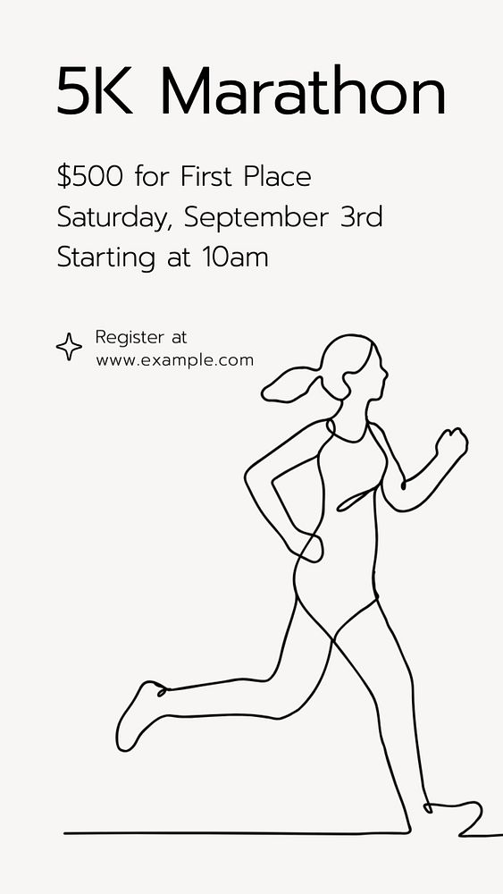 5k marathon Facebook story template