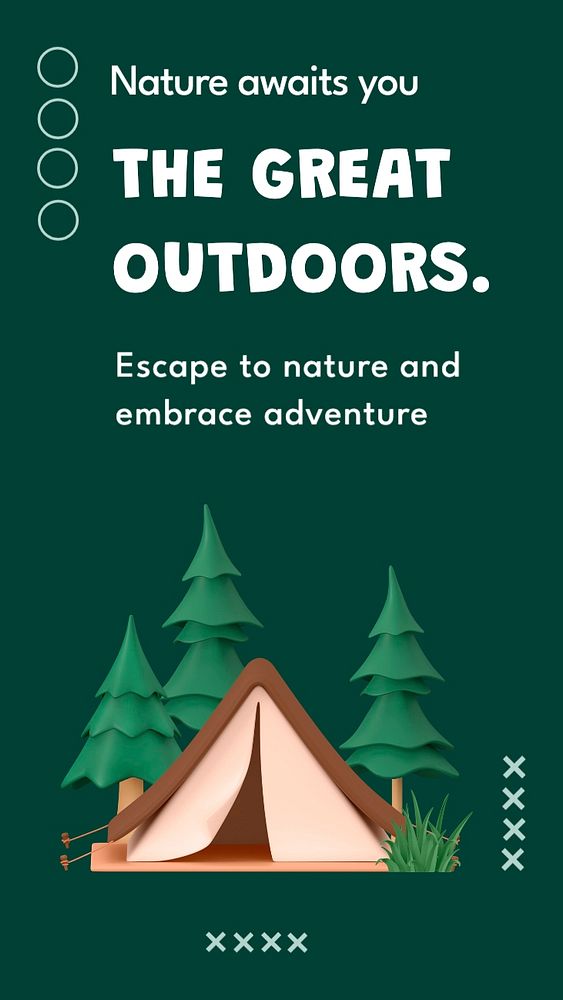 The great outdoors Facebook story template