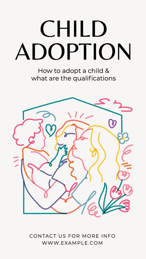 Child adoption Facebook story template, editable design