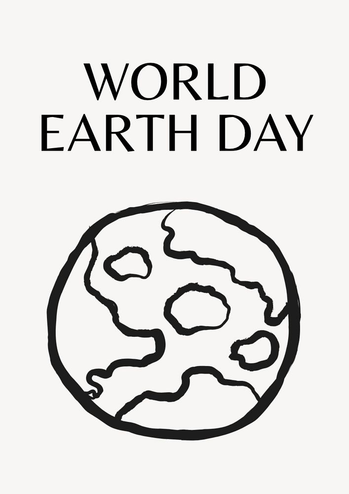 World earth day poster template, editable text and design