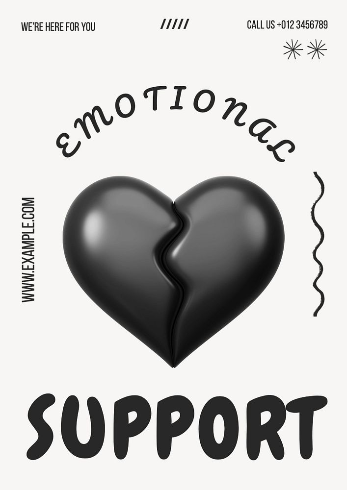 Emotional support poster template