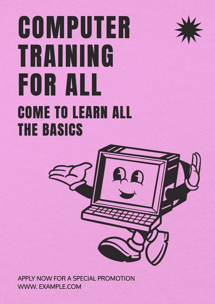 Computer training poster template